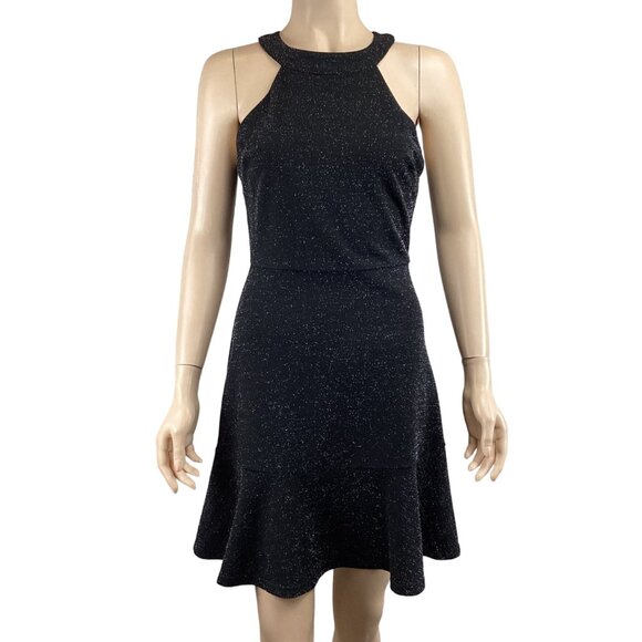 Gilli Womens‎ Dress Size Small Black Sparkle Halter Stretch Glitter Shimmer - Picture 2 of 9